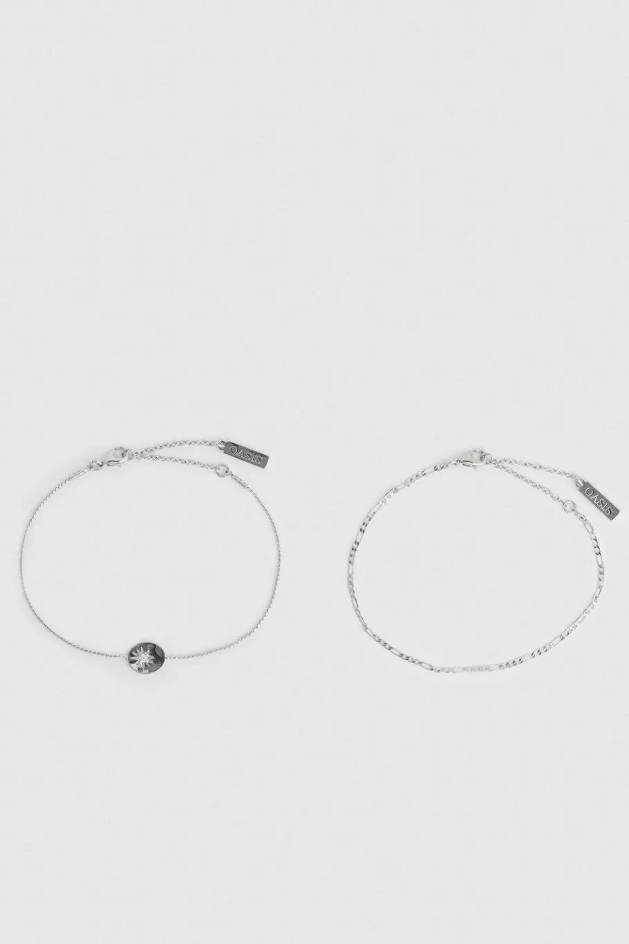 Oasis Two Pack Celestial Detail Bracelets Silver Cheap