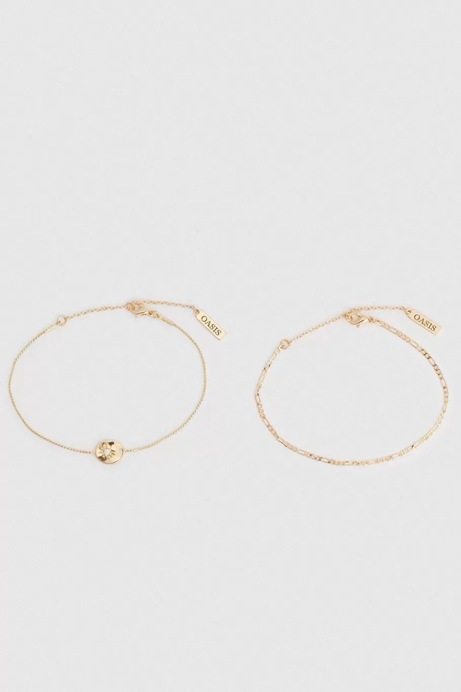 Oasis Two Pack Celestial Detail Bracelets Gold Best Sale