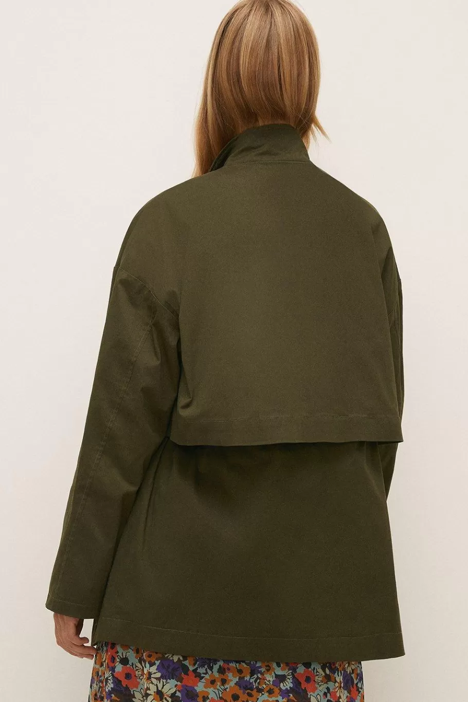 Oasis Waist Drawstring Midi Parka Khaki Flash Sale