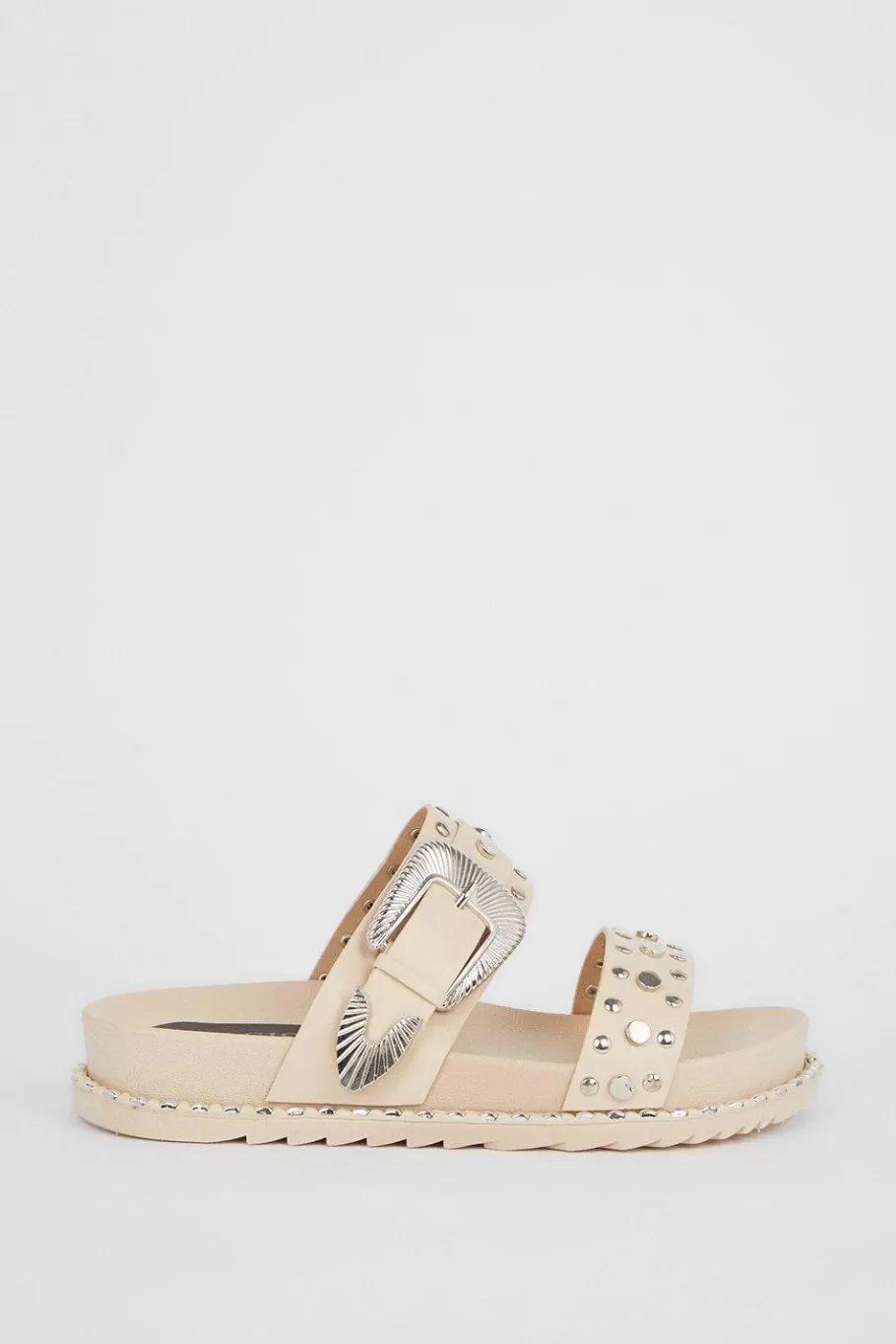 Oasis Western Stud Detail Slider Nude Pink Discount